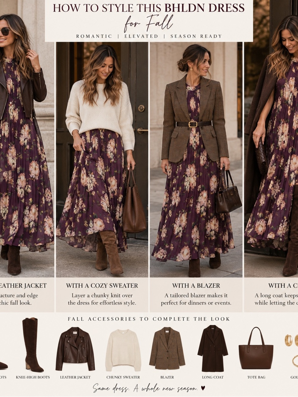 BHLDN Plum Floral Maxi Skirt with Pink & Green Blooms